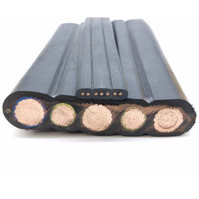 Customized Flexible 4Cores Flat Rubber Cable For Frequent Move Devices