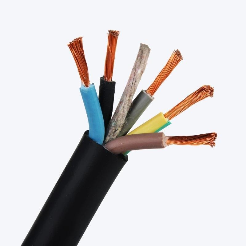Durable H07RN-F Rubber Flexible Cable CPE Jacket Single Core To 5 Core Rubber Cable