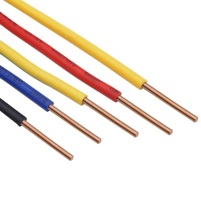 Flame Retardant BV BVR Single Core Wire with Bare Copper Conductor and PVC Insulation for Construction Household Use