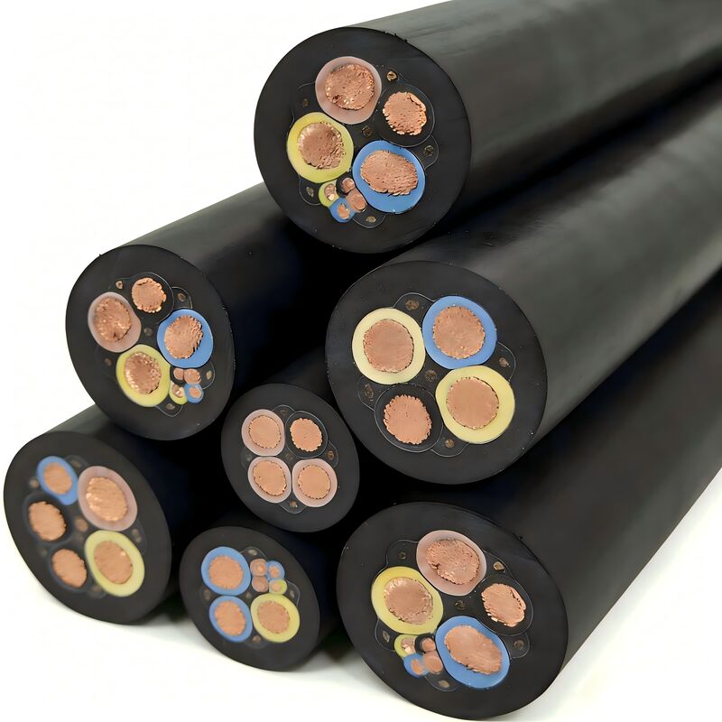 JHS Industrial Copper Conductor 2 3 4 Core Rubber Submersible Pump Cable 2.5mm 4mm 6mm Waterproof Cable