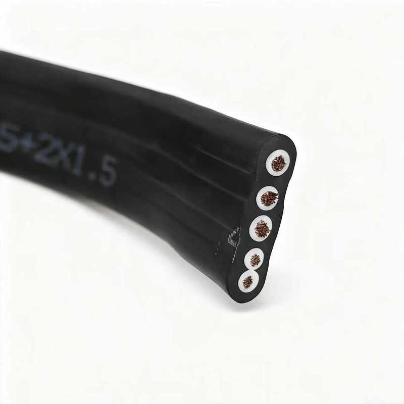 YFFB Copper Rubber Insulated Rubber Jacket Double Steel Wire Elevator Flat Cable 450V 3/4/5 Core 35-120 Square