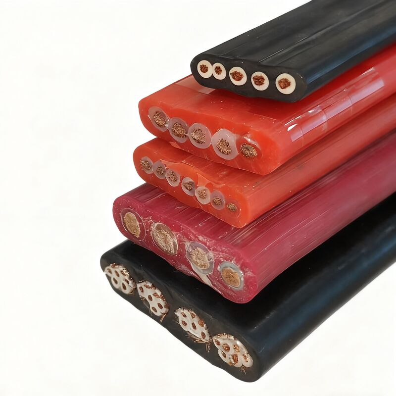 YFFB Copper Rubber Insulated Rubber Jacket Double Steel Wire Elevator Flat Cable 450V 3/4/5 Core 35-120 Square