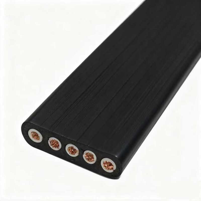 YFFB Copper Rubber Insulated Rubber Jacket Double Steel Wire Elevator Flat Cable 450V 3/4/5 Core 35-120 Square