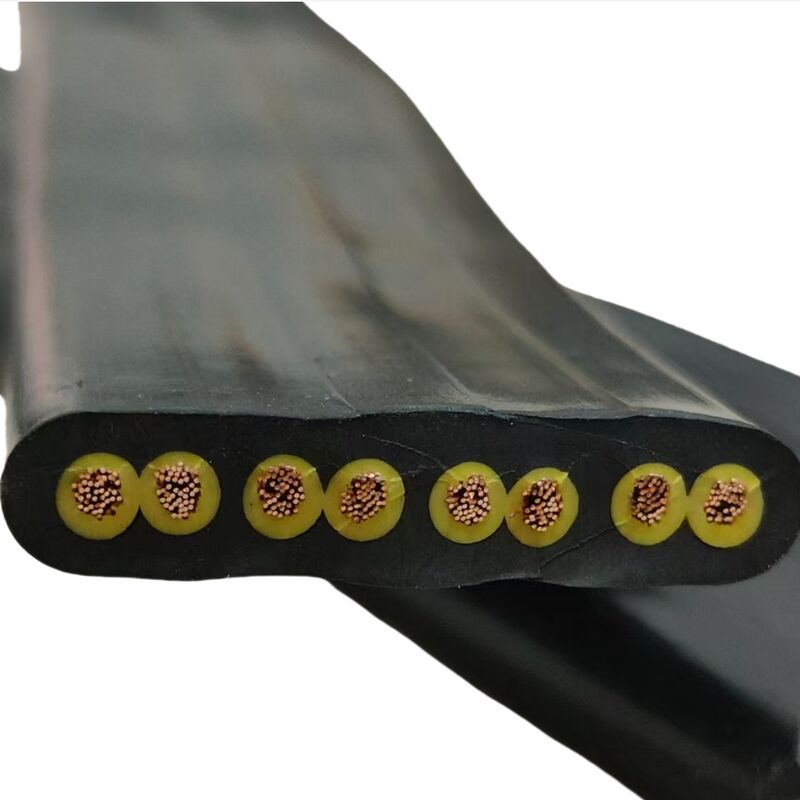 YFFB Copper Rubber Insulated Rubber Jacket Double Steel Wire Elevator Flat Cable 450V 3/4/5 Core 35-120 Square