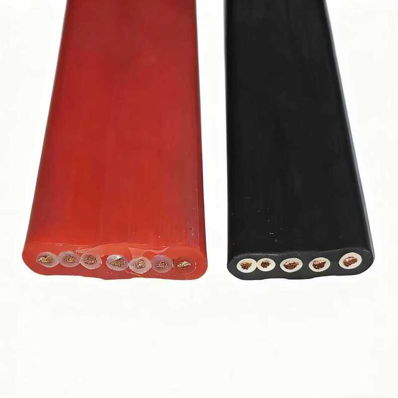 YFFB Copper Rubber Insulated Double Steel Wire Elevator Flat Cable 450V 3/4/5 Core 35-120 Square Customized Size Rubber Jacket