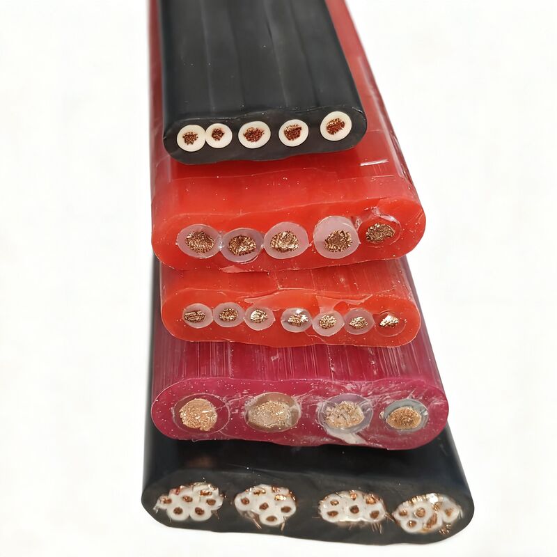 YFFB Copper Rubber Insulated Double Steel Wire Elevator Flat Cable 450V 3/4/5 Core 35-120 Square Customized Size Rubber Jacket