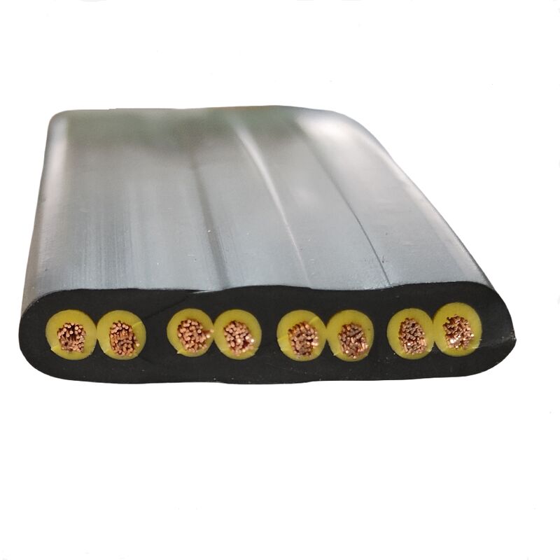YFFB Copper Rubber Insulated Rubber Jacket Double Steel Wire Elevator Flat Cable 450V 3/4/5 Core 35-120 Square