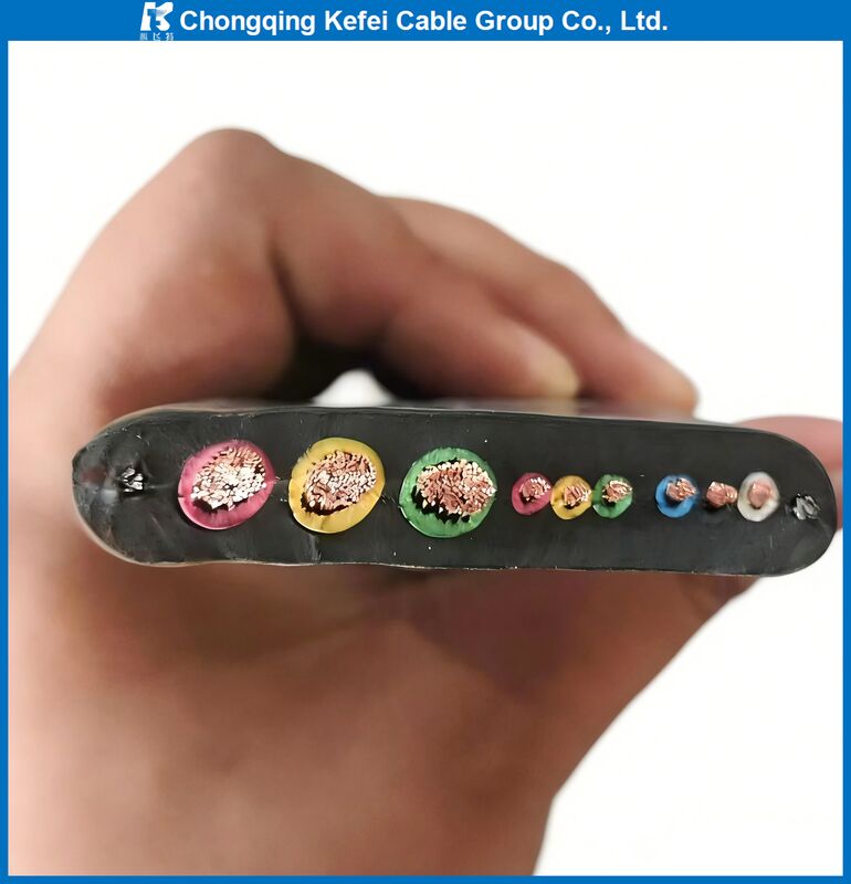 Waterproof Tensile Resistant Flat Rubber Cable 450V/750V Flexible Flat Elevator Power Cord for Cranes and Lifts