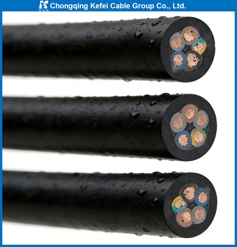 JHS Waterproof Cable, Submersible Pump Wire, Underwater Power Cable, EPR Insulated Rubber Cable, 300/500V 6KV, for Deep Well, Pond, Mine Drainage, Agriculture Irrigation