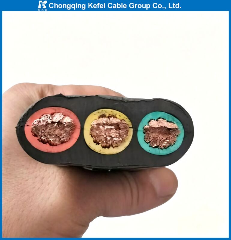 Oil & Abrasion Resistant YFFB Flat Cable - Flexible Nitrile Rubber Insulated Wire for Harsh Environments (-40℃ to +70℃)