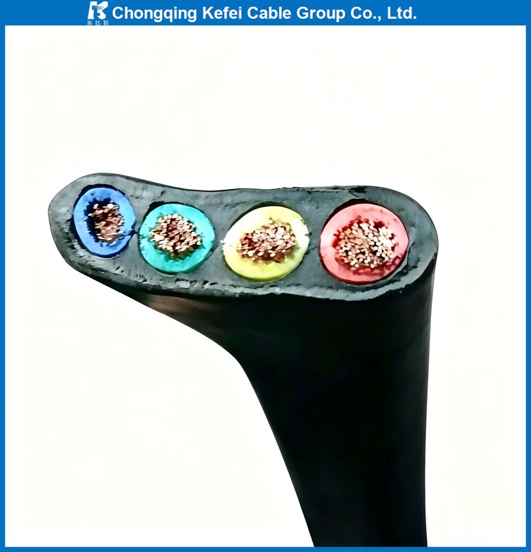 450/750V Flat Rubber Cable - Wear Resistant, Waterproof, and Tensile Resistant for Industrial and Lifting Machinery