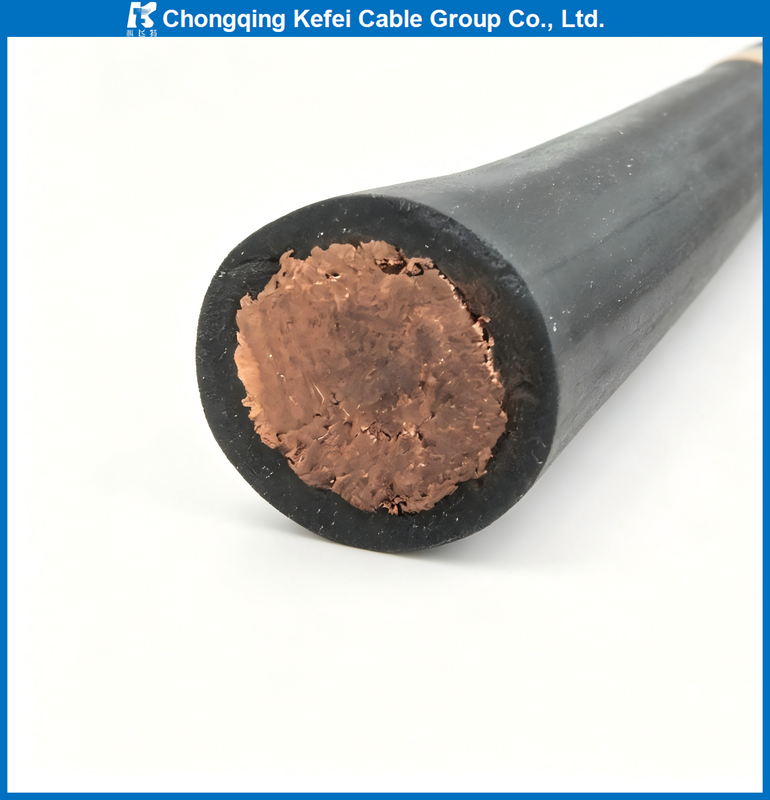 Tough YH Welding Cable with Thick Natural Rubber Jacket and Stranded Copper Wire for Construction Machinery and Power Distribution