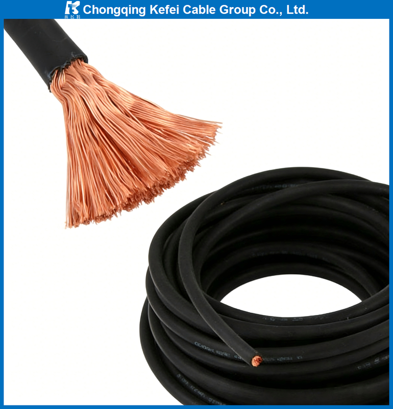 Tough YH Welding Cable with Thick Natural Rubber Jacket and Stranded Copper Wire for Construction Machinery and Power Distribution