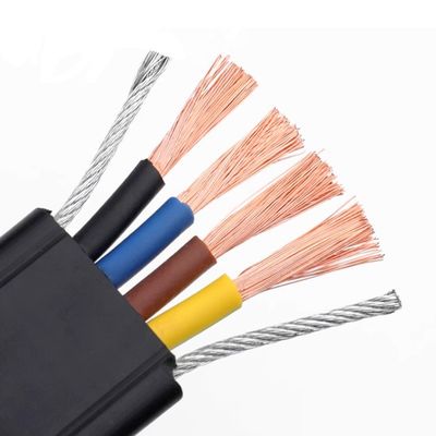 450V/750V 4Cores 6Cores Flat Lift Cable Flexible Electric Wire Rubber Insulation